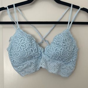 New Aerie Baby Blue Lace Bralette